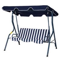 Outsunny Outdoor 3person Porch Swing Chair Garden Hanging Blue