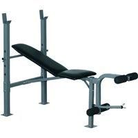 HOMCOM Heavy Duty Adjustable Multi Gym Chest Leg Arm Weight Bench w/4 Incline Postions - Black/Silver