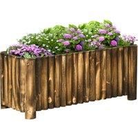 Raised Flower Bed Wooden Rectangualr Planter Container Box Wood 4 Feet