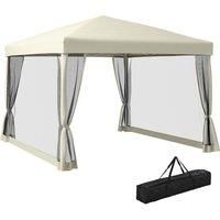 Outsunny 3x3m Pop Up Gazebo W/ Mesh Walls-Tan