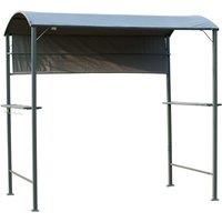 Outsunny Outdoor Metal Smoking BBQ Gazebo Tent Marquee Garden Patio BBQ Grill Canopy Shelter with Side Awning
