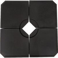 4 PCs HDPE Parasol Base Stand Weights for Cantilever Umbrella, Up to 120kg Black