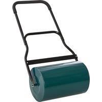 Outsunny 40L Lawn Roller Drum Scraper Bar Collapsible Handle Water or Sand Filled F32cm Green
