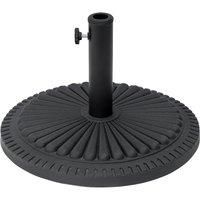 Outsunny Patio Outdoor Garden 15kg Round Cement Parasol Base Umbrella Weight Stand Holder Fits £35mm,£38mm,£48mm Pole - Black
