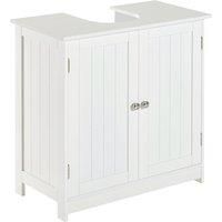 HOMCOM Under Sink Bathroom Storage Cabinet 2 Layers Vanity Unit Wooden - White