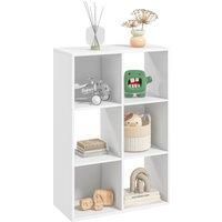 HOMCOM 3-tier 6 Cubes Storage Unit Particle Board Cabinet Bookcase Organiser Home Office Shelves White