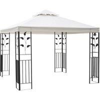 Outsunny 3 x 3 meter Outdoor Garden Metal Gazebo Patio Canopy Marquee Patio Party Tent Canopy Shelter Vented Roof Decorative Frame - Cream