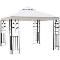 Outsunny 3m x 3m Outdoor Decorative Garden Gazebo Canopy Steel Frame - Cream