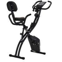 HOMCOM 2 in 1 Upright Exercise Bike Stationary Foldable Magnetic Recumbent Cycling with Arm Resistance Bands