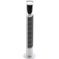 HOMCOM Tower Fan Oscillating 3 Speeds 3 Winds 40W w/ Remote Control Timer Moving Head Quiet Operation Home Office Bedroom Silver - 78.5H cm