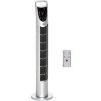 Tower Fan Oscillating 3 Speeds 3 Winds 40W w/ RC Timer Quiet - Silver 78.5H cm
