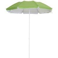 Outsunny arc1.7m x 2m Outdoor Beach Umbrella Parosol Sun Shelter Tilt with Carrying Bag - Green
