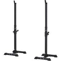 HOMCOM Set Of 2 Barbell Squat Racks Adjustable Steel Portable Gym Exercise