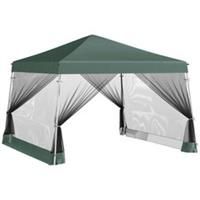 Outsunny 3.6x3.6x2.6m Folding Pop-up Garden Gazebo W/Mosquito Netting Green