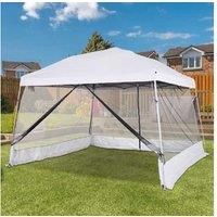 Outsunny 3.6 x 3.6m Outdoor Garden Pop-up Gazebo Canopy Tent Sun Shade Event Shelter Folding with Mesh Screen Side Walls - White