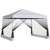 Outsunny 3.6x3.6x2.6m Folding Popup Garden Gazebo W/Mosquito Netting White