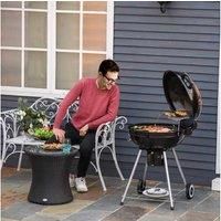 Outsunny Round Kettle Charcoal BBQ Grill Garden Barbecue Picnic Family Party Camping Heat Control Portable w/Shelf and Wheels