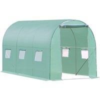 Outsunny Walk in Polytunnel Outdoor Garden Greenhouse with Windows and Door (3 x 2M)