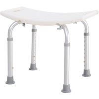 HOMCOM Rectangular Adjustable Height Mobility Medical Grade Stabilized Shower Seat Bath Stool