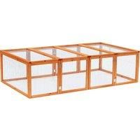 Pawhut Wooden Rabbit Hutch Outdoor, Guinea Pig Hutch, Bunny Cage with Wire Mesh Safety Rabbit Run and Play Space 181 x 100 x 48 cm