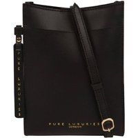 Pure Luxuries London Women's 'Barton' Vegetable-Tanned Leather Phone Bag in Black