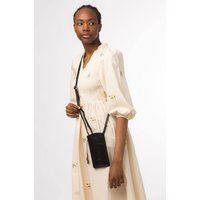 Conkca London Women's 'Siren' Leather Cross Body Phone Bag in Black