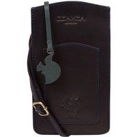 Conkca London Women's 'Siren' Leather Cross Body Phone Bag in Navy