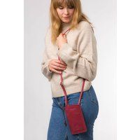 Conkca London Women's 'Siren' Leather Cross Body Phone Bag in Cerise