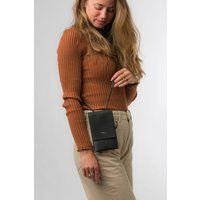 Pure Luxuries London Rina Nappa Leather Cross Body Phone Bag - Black