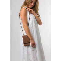 Pure Luxuries London Rina Nappa Leather Cross Body Phone Bag - Chestnut