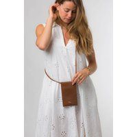 Pure Luxuries London Women's 'Lana' Nappa Leather Cross Body Phone Bag in Brown