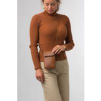 Pure Luxuries London Selena Oak Nappa Leather Cross Body Phone Bag