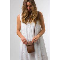 Pure Luxuries London Women's 'Selena' Nappa Leather Cross Body Phone Bag in Brown