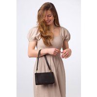 Pure Luxuries London Layla Black Nappa Leather Grab Clutch Bag