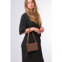 Pure Luxuries London Layla Dark Tan Nappa Leather Grab Clutch Bag