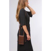 Pure Luxuries London Women's 'Audrey' Nappa Leather Cross Body Phone Bag in Tan