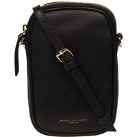 Pure Luxuries London Alaina Black Nappa Leather Cross Body Phone Bag
