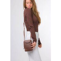 Pure Luxuries London Women's 'Kiana' Nappa Leather Cross Body Phone Bag in Dark Brown