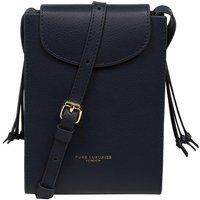Pure Luxuries London Women's 'Kiana' Nappa Leather Cross Body Phone Bag in Navy