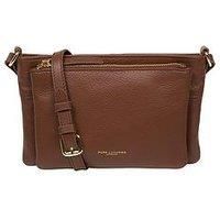 Pure Luxuries London Jess Dark Tan Nappa Leather Cross Body Bag