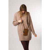 Conkca London Women's 'Bambino' Leather Cross Body Phone Bag in Tan