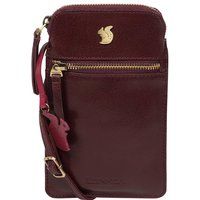 Conkca London Women's 'Bambino' Leather Cross Body Phone Bag in Plum