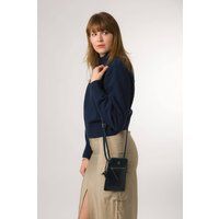 Conkca London Women's 'Bambino' Leather Cross Body Phone Bag in Blue