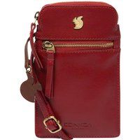 Conkca London Women's 'Bambino' Leather Cross Body Phone Bag in Red