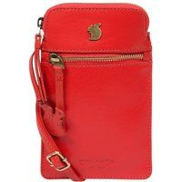 Conkca London Women's 'Bambino' Leather Cross Body Phone Bag in Orange