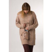 Conkca London Women's 'Bambino' Leather Cross Body Phone Bag in Taupe