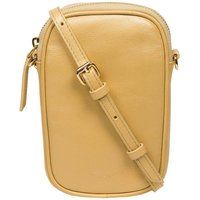 Pure Luxuries London Women's 'Alaina' Nappa Leather Cross Body Phone Bag in Metallic Gold
