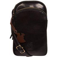 Conkca London Women's 'Leia' Leather Cross Body Phone Bag in Black