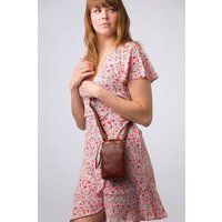 Conkca London Women's 'Leia' Leather Cross Body Phone Bag in Brown