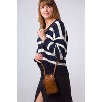 Conkca London Women's 'Leia' Leather Cross Body Phone Bag in Tan